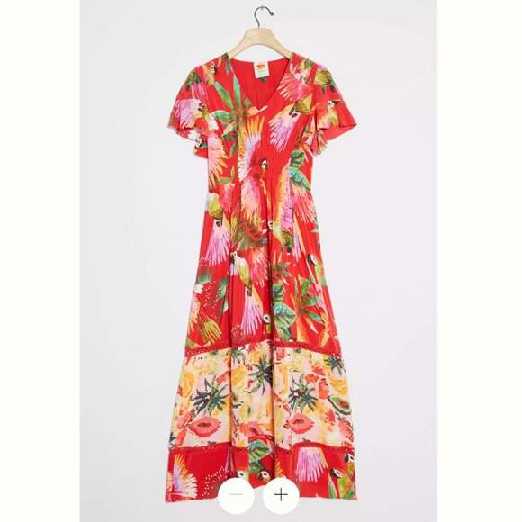 NWT Anthropologie Farm Rio Macaw Maxi Dress XS - Picture 1 of 9